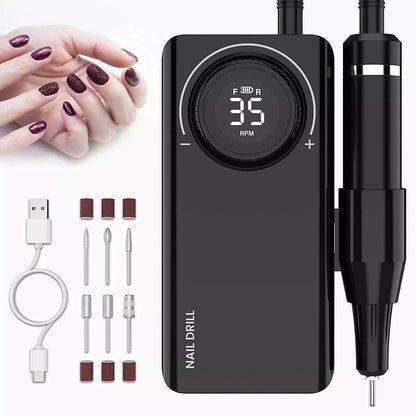 Nail care tool with double-sided buckle for secure storage, high-speed power, lightweight design, and convenience for nail care professionals