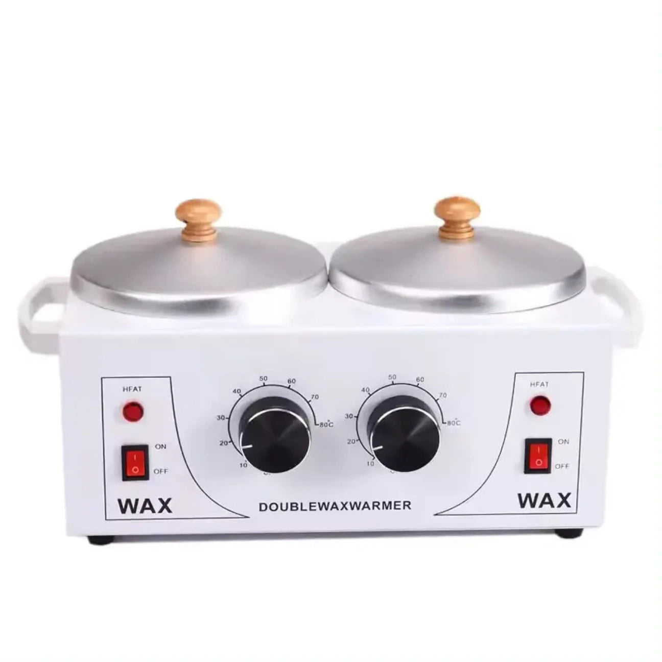 Waxing equipment featuring a thermometer for maintaining a constant temperature all day, ensuring consistent results in beauty treatments