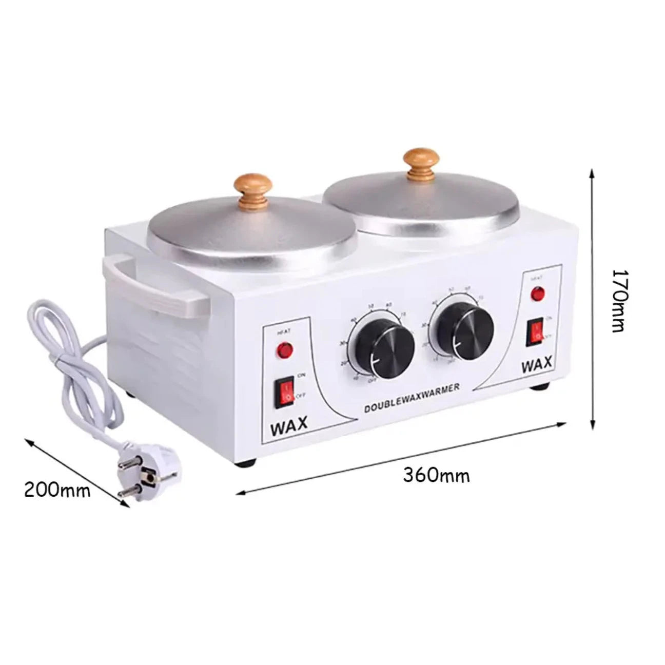Waxing equipment with adjustable control of wax temperature, catering to different needs and preferences in beauty treatments